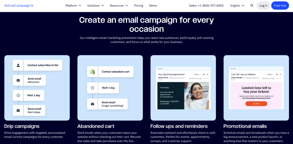ActiveCampaign vs ConvertKit: Activecampaign email marketing features